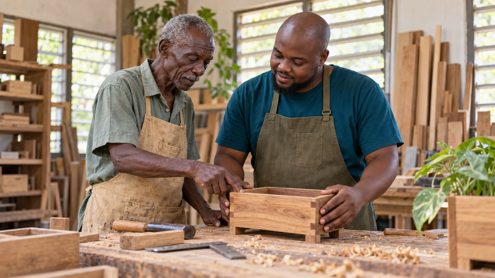 People crafting together